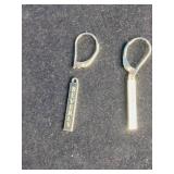 14K Gold Over Sterling Silver Personalized Name Tag Dangle Earrings