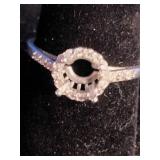 Sterling Silver Mystic Topaz and White Topaz Halo Ring - Size 9