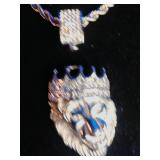 Steeltime 18K Gold Over Stainless Steel CZ Lion Pendant With Chain