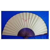 Oriental HAND PAINTED FAN Decor Wall Hanging Floral Motif