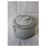 Handcrafted Ceramic Sugar Bowl with Lid - Speckled Design