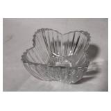 Vintage Ribbed Clear Glass Candy Dish