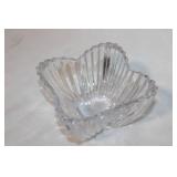 Vintage Ribbed Clear Glass Candy Dish