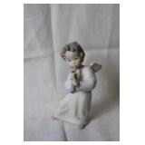 Lladro Porcelain Angel Figurine Playing Flute