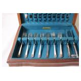 Vintage Wm. Rogers & Son Original Silverplate Flatware Set with Wooden Case