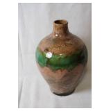 Handcrafted Stoneware Vase with Unique Glaze Finish