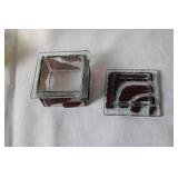 Vintage Yellow Lava Lamp and Decorative Glass Box with Lid