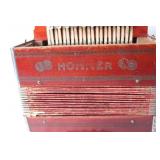 Vintage Hohner Accordion with Bellows and Keys