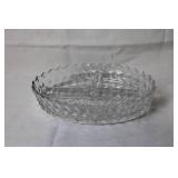 Set of 2 Vintage Cut Glass Divided Dishes