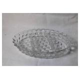 Set of 2 Vintage Cut Glass Divided Dishes