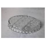 Set of 2 Vintage Cut Glass Divided Dishes