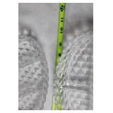 Set of 2 Vintage Cut Glass Divided Dishes