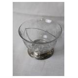 Crystal Serving Bowl with Silver-Plated Base