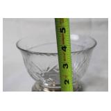 Crystal Serving Bowl with Silver-Plated Base