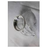 Cut Glass Dish with Silver Plated Base