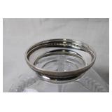 Cut Glass Dish with Silver Plated Base
