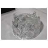 Elegant Vintage Cut Glass Crystal Serving Bowl