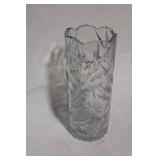 Elegant Crystal Vase with Floral Engravings 9-Inch
