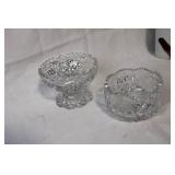 Set of 2 Crystal Bowls with Intricate Cut Designs