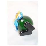 Handcrafted Glass Clown Figurine with Green Base