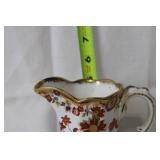Antique Amherst Ironstone Pitcher with Floral Design