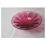 Pink Handblown Art Glass Decorative Bowl