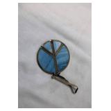 Blue Stained Glass Peace Sign Suncatcher Ornament