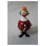 Murano Glass Clown Figurine with Colorful Patterns