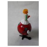 Murano Glass Clown Figurine with Colorful Patterns