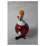 Murano Glass Clown Figurine with Colorful Patterns