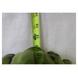 Vintage Green Glass Bowl with Scalloped Edge