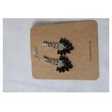 J. Crew Hypoallergenic Black and Clear Crystal Earrings