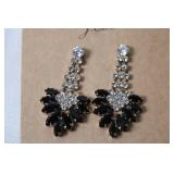 J. Crew Hypoallergenic Black and Clear Crystal Earrings