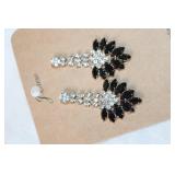 J. Crew Hypoallergenic Black and Clear Crystal Earrings