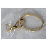 Vita Fede Gold-Tone Hoop Earrings with Black Drawstring Pouch
