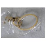 Vita Fede Gold-Tone Hoop Earrings with Black Drawstring Pouch