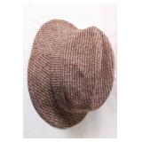 Harris Tweed Brown Houndstooth Fedora Hat - Size L