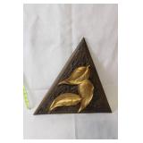 Triangular Wall Decor with Gold Leaves by Burwood Products Co.
