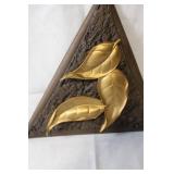 Triangular Wall Decor with Gold Leaves by Burwood Products Co.