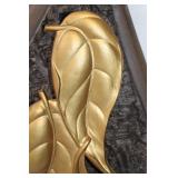 Burwood Products Co. Triangular Wall Decor with Golden Leaf Design