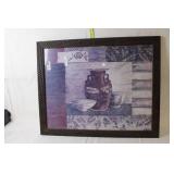 Framed Artwork Print with Decorative Pot and Bowl Design