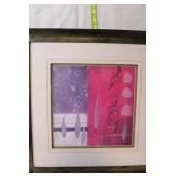 Framed Abstract Art Print with Signature