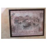 Framed Canali di Venezia Artwork with Elegant Wood Frame