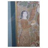 Framed Art Print of Three Figures Under Tree