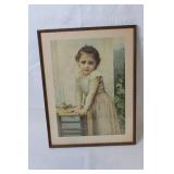 Antique 1896 W. Bouguereau Girl Portrait in Frame