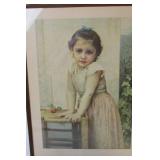 Antique 1896 W. Bouguereau Girl Portrait in Frame