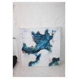 Abstract Blue Swirl Canvas Art Painting