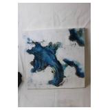 Abstract Blue Swirl Canvas Art Painting