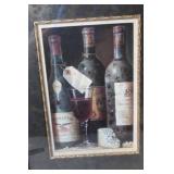 Framed Vineyard Wine and Cheese Still Life Artwork