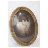 Vintage Oval Framed Portrait of Woman